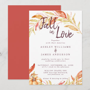 Convites Fall Love Foliage Autumn Red Weds