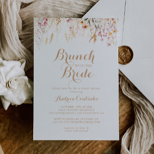 Convites Fall Meadow Floral Brunch com o Chá Bride