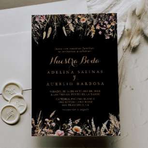 Convites Fall Meadow Wild Floral Nuestra Boda Wedding