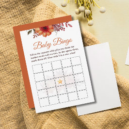 Convites Fall Pumpkin Floral Chá de fraldas Baby Bingo Game