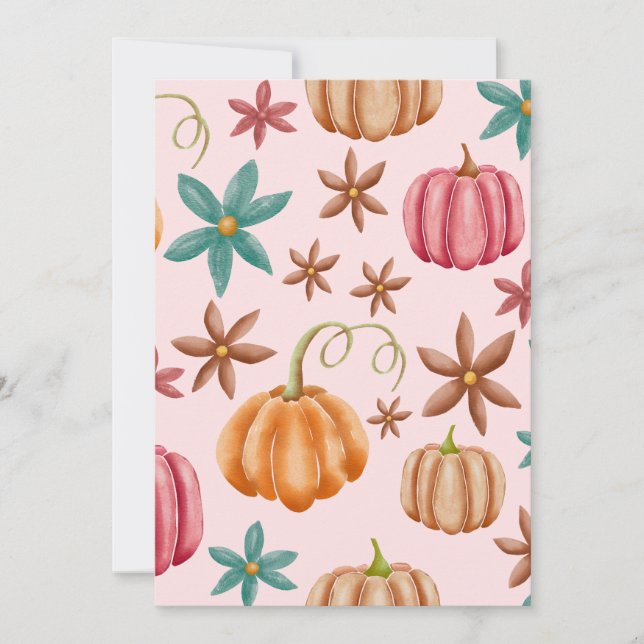 Convites Fall Pumpkin Spice Halloween Ação de Graças (Frente)