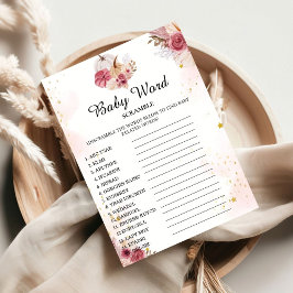 Convites Fall Pumpkin Word Scramble Chá de fraldas Game Car