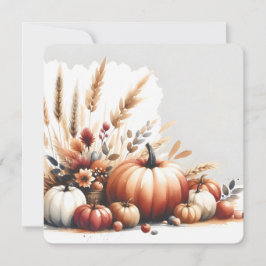 Convites Fall Pumpkins and Wheat Autumn Illustration