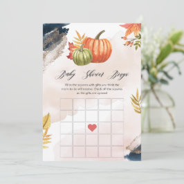 Convites Fall Pumpkins Chá de fraldas Bingo Game Card