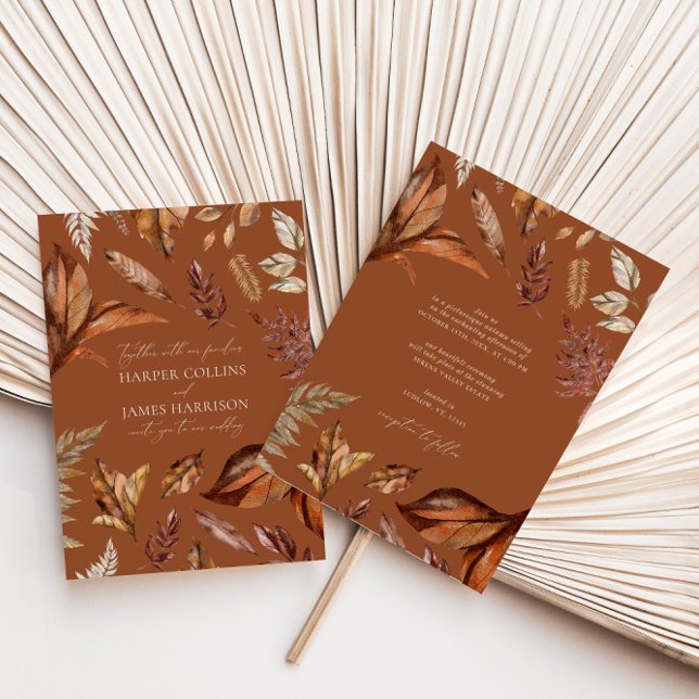 Convites Fall Rustic & Terracotta Deixa Boho Casado (Criador carregado)