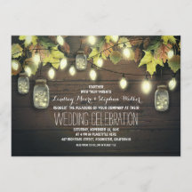 Fall String Lights e Mason Jars Rustic Weding