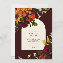 Convites Fall Sunset Dark Moody Romantic Bridal Shower 