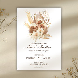 Convites Fall Terracotta Floral Boho Weding