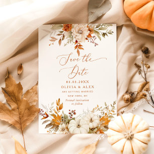 Convites Fall terracotta Weding Date (Salvar data)