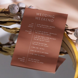 Convites Fall Terracotta Weekend Itinerário. Boas-vindas