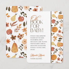 Convites Fall Theme Baby Shower Book Enclosure Card