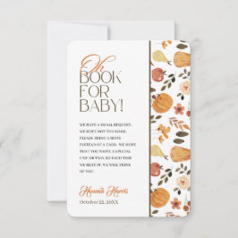 Convites Fall Theme Baby Shower Book Enclosure Card