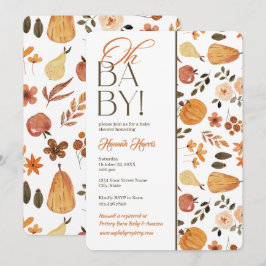 Convites Fall Theme Baby Shower Invitation