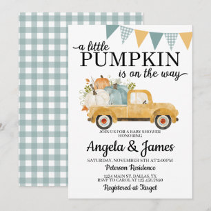 Convites Fall Truck Chá de fraldas Invitation Pumpkin Patc