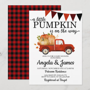 Convites Fall Truck Chá de fraldas Invitation Pumpkin Patch