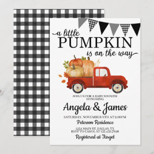 Convites Fall Truck Chá de fraldas Invitation Pumpkin Patch
