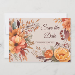 Convites Fall Watercolor Rustic Floral Salvar Data