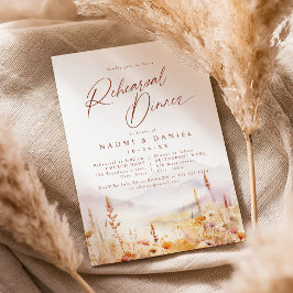 Convites Fall Wildflower Mountain Rustic Rehearsal Dinner