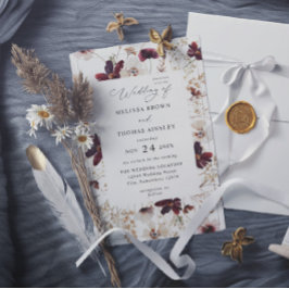 Convites Fall Wildflowers Floral Budget QR Code Wedding