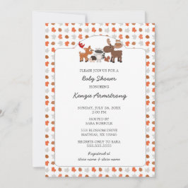 Convites Fall Woodland Animal Chá de fraldas Inves