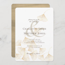 Convites Falling Dourado Ginkgo Deixa Casamento Elegante