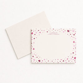 Convites Falling Hearts Stationery Note Card