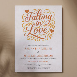 Convites Falling in Love Modern Autumn Wedding