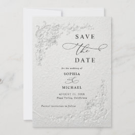 Convites Falso Floral Em relevo para Casamento Salve a Data