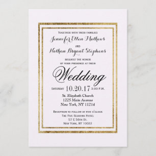 Convites Falso simples elegante esboço Dourado e branco