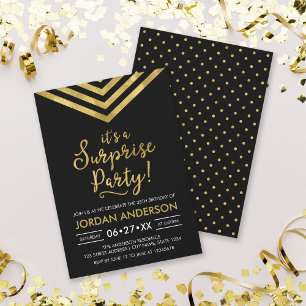Convites Falso Zíper Dourado É uma Festa de Aniversário Sur