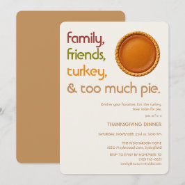 Convites Família, Amigos, Peru, Torta de Ação de Graças Mod