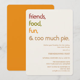 Convites Família, Amigos, Peru, Torta - Friendsgiving moder