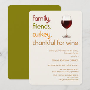 Convites Família, Amigos, Peru, vinho Ação de Graças modern