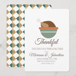 Convites Família de Jantas de Ação de Graças da Turquia Bow