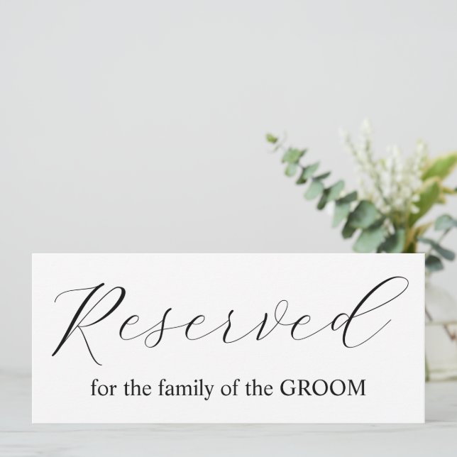 Convites Família de mesas de casamento reservada para calig (Em pé/Frente)