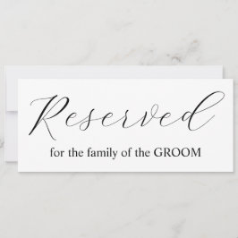 Convites Família de mesas de casamento reservada para calig