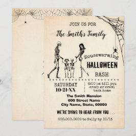Convites Família Skeleton Festa de Halloween Bash