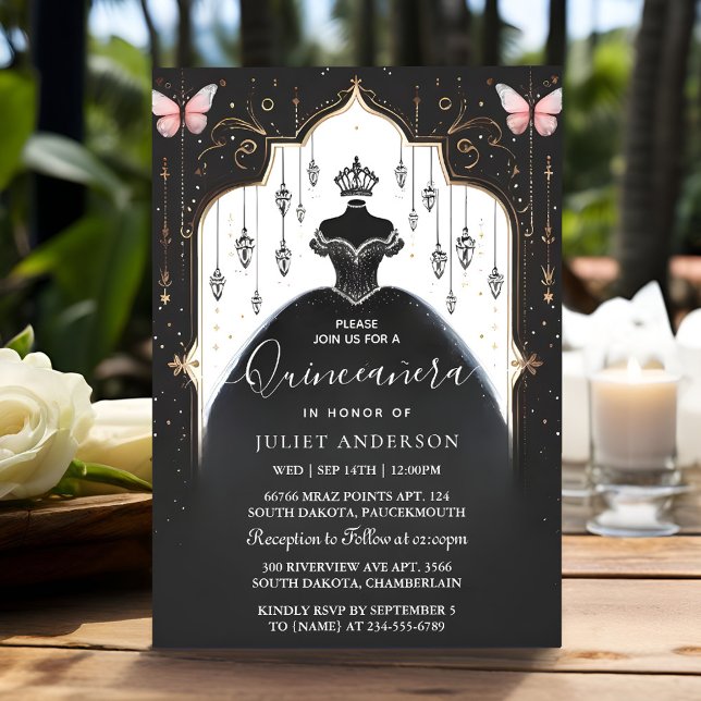 Convites Família Tiara Latina Menina Espanhola Quinceanera (Criador carregado)