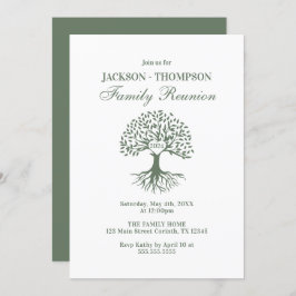 Convites Family Reunion Green and white Invitation