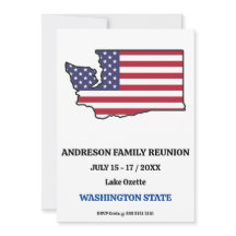 FAMILY REUNION WASHINGTON STATE MAP USA Flag