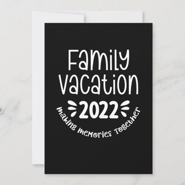 Convites Family Vacation 2022 Making Memories Together (Frente)