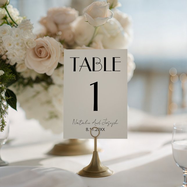 Convites  Fancy Black Ivory Old Money Wedding Table Number (Criador carregado)