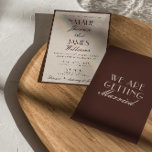 Convites Fancy Chocolate Brown Old Money Retro Wedding<br><div class="desc">This wedding invitation is perfect for your wedding if you are looking for an elegant unique and easy editable invitation .An elegant unique luxurious chocolat brown and ivory image wedding template invitation. as you see it features ivory background. And classy Parisian font in chocolat brown old money bright bride's and...</div>