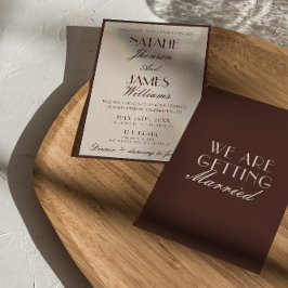 Convites Fancy Chocolate Brown Old Money Retro Wedding