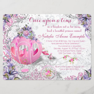 Convites Fancy Conto de Fadas Uma Vez Um Aniversário