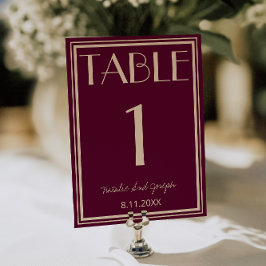 Convites  Fancy Fig Beige Old Money Wedding Table Number