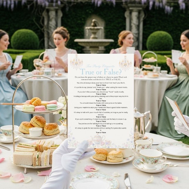 Convites Fancy Tea Etiquette Game Card (Fancy Tea Etiquette Game Card)