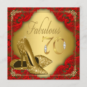 Convites Fancy Vermelho Dourado Salto Alto Fabuloso Anivers