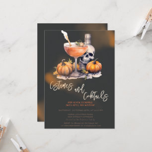 Convites Fantasia de Abóbora & Coquetel Preto de Halloween