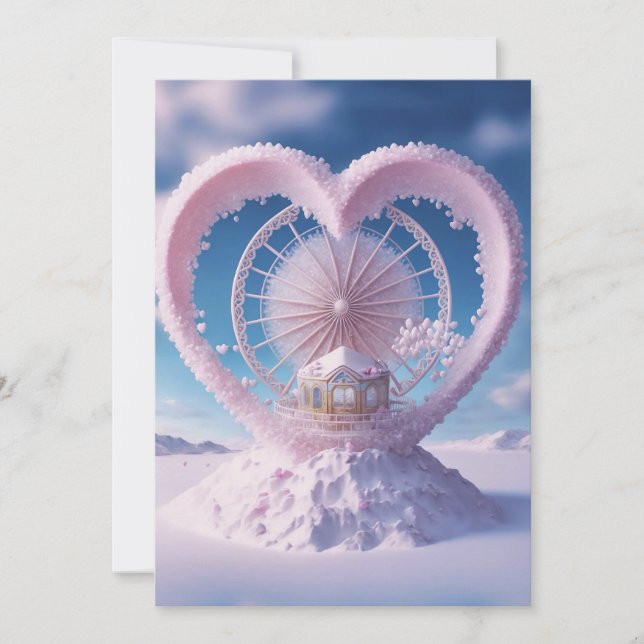 Convites Fantasia de Inverno: Casamento do Coração em Snowy (Frente)